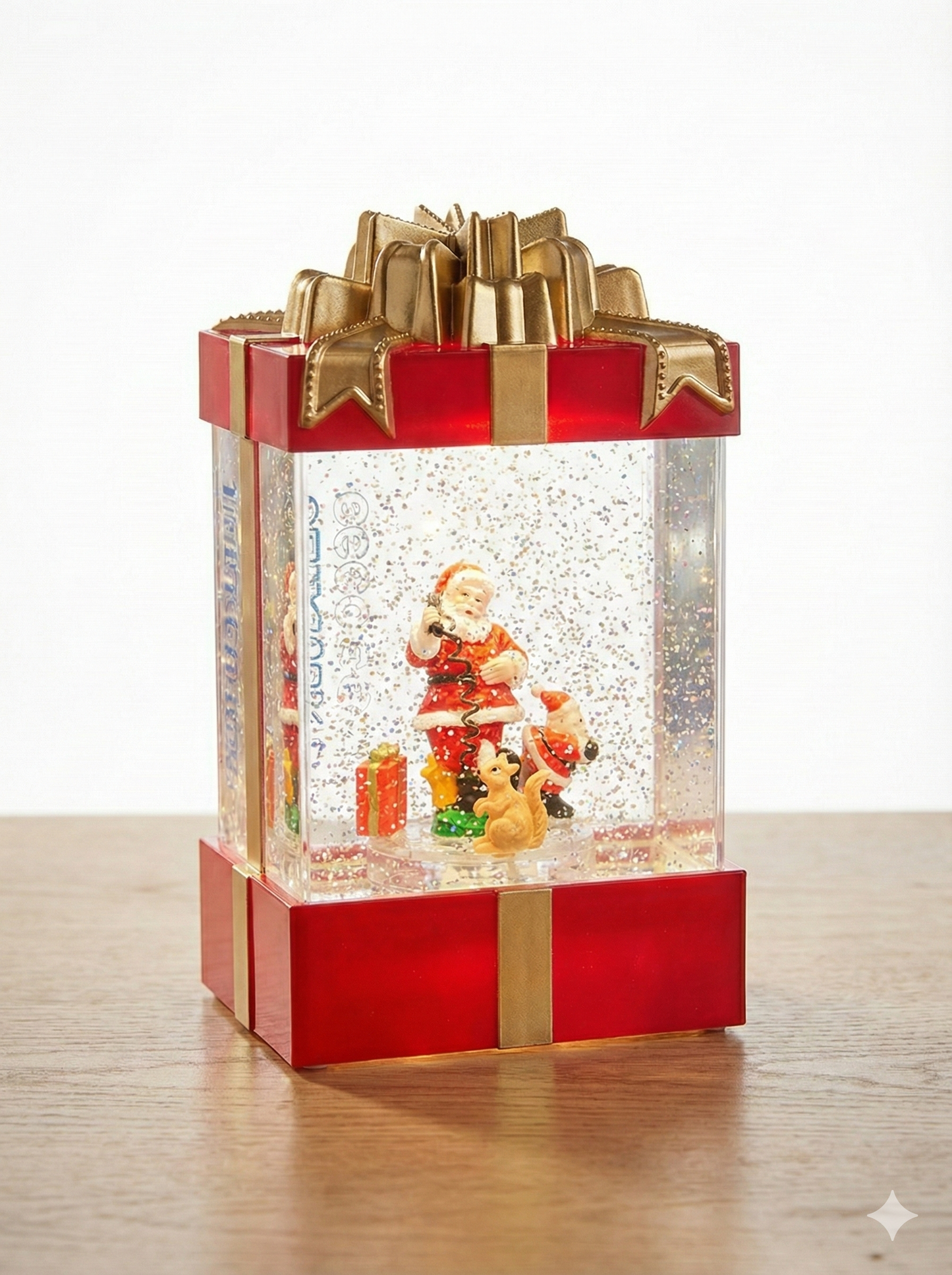 LED Işıklı Müzikli Noel Hediye Kutusu Kar Küresi – Santa Claus Figürlü