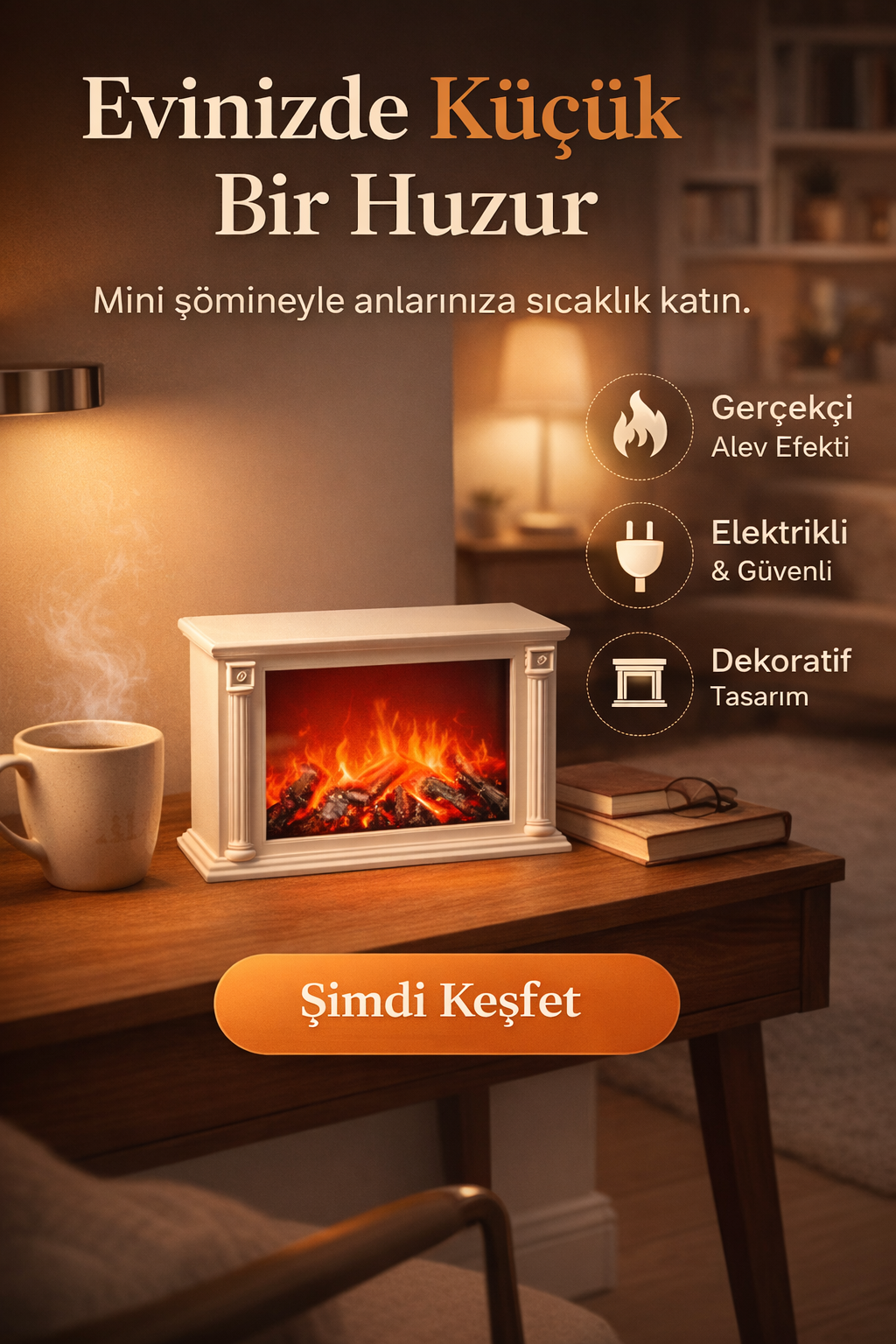 DEKORATİF MİNİ ŞÖMİNE