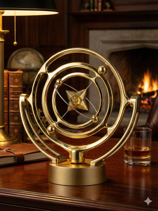 Lüks Altın Renk Döner Hareketli Dekoratif Gezegen Biblo – Pilli