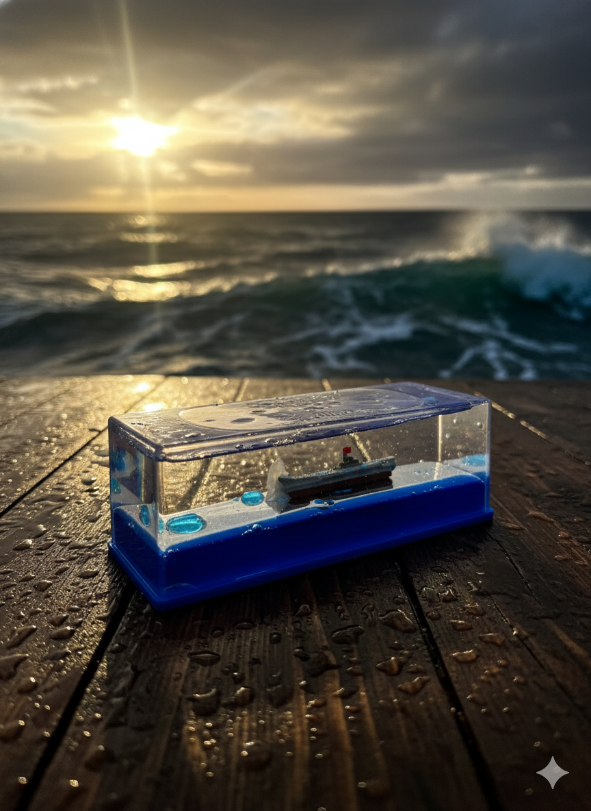 Batmayan Gemi Masaüstü Obje – Stres Azaltıcı Su İçinde Mini Dekor