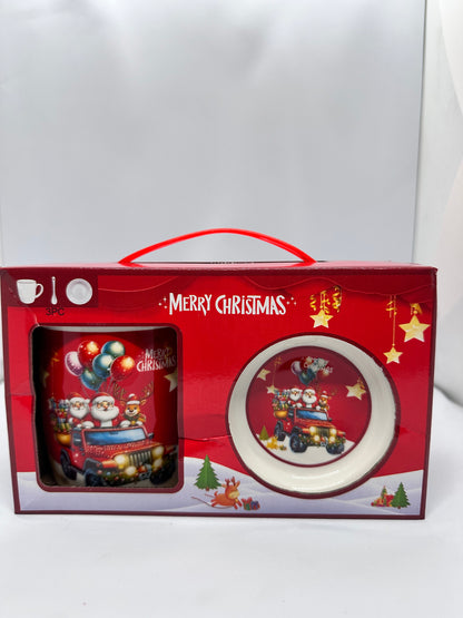 Kırmızı Noel Temalı 3’lü Kupa Hediye Seti